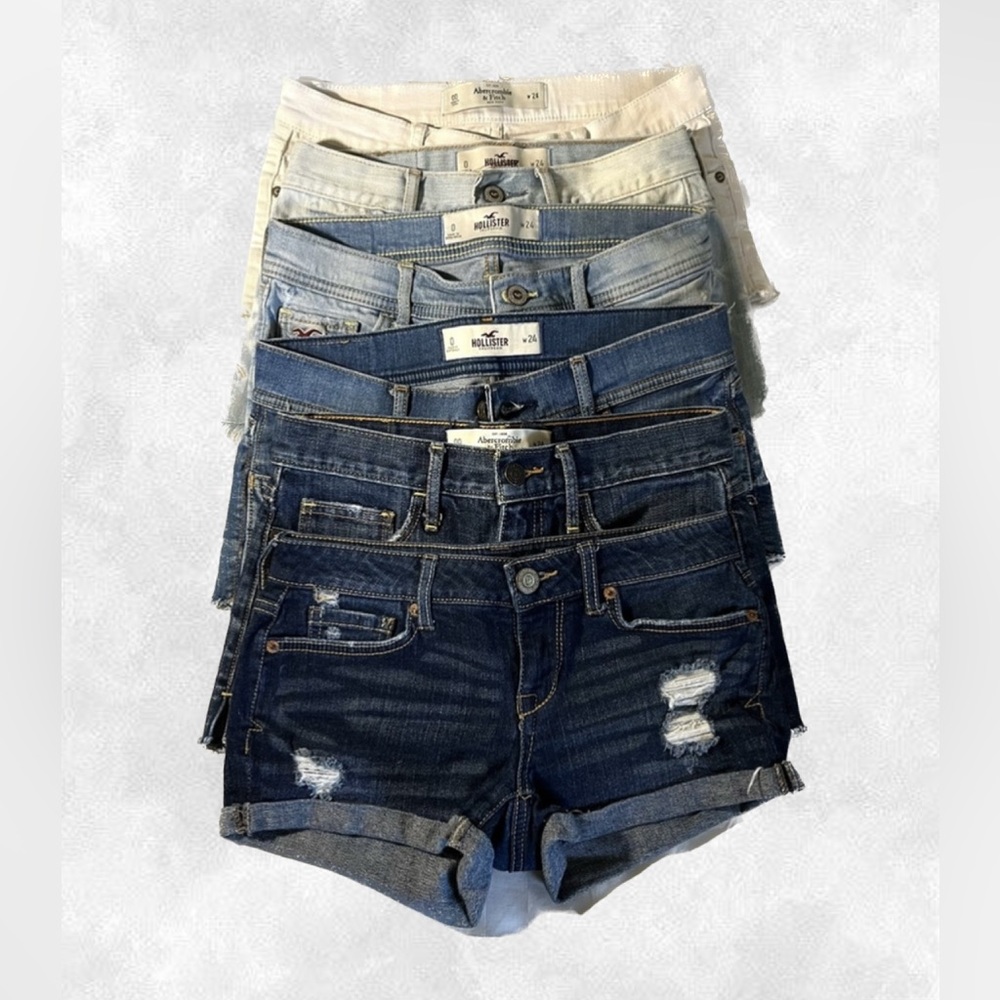 Abercrombie & Fitch, Hollister and Aeropostale Low Waisted Jean Shorts
